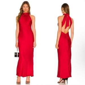 Bardot Amalfi Maxi Slip Dress in Red from Revolve